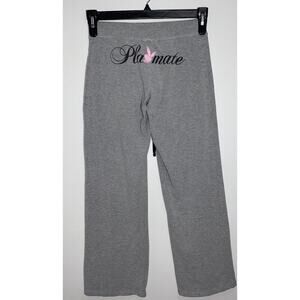 Vintage Playboy Intimates Women's Medium Low Rise Logo Flared Leg Y2K Sweatpants